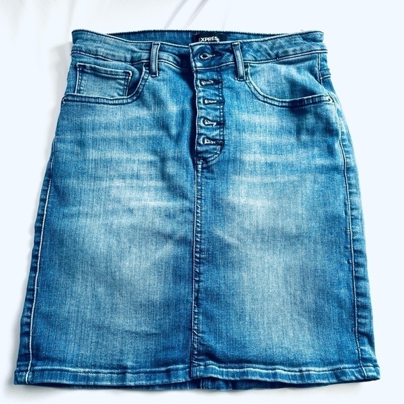 Express Jean High Rise Skirt - Size 2 - Great Condition - Picture 1 of 9